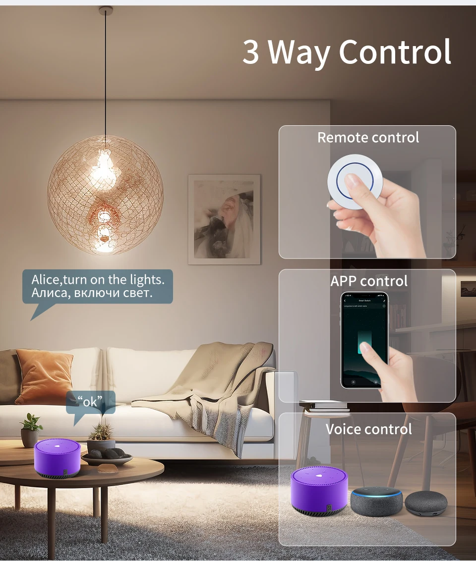 Tuya WiFi Smart Licht Schalter 16A 433MHz Drahtlose Fernbedienung Relais Controller Sprachsteuerung Funktioniert Mit Alexa Google Hause – Detail 5