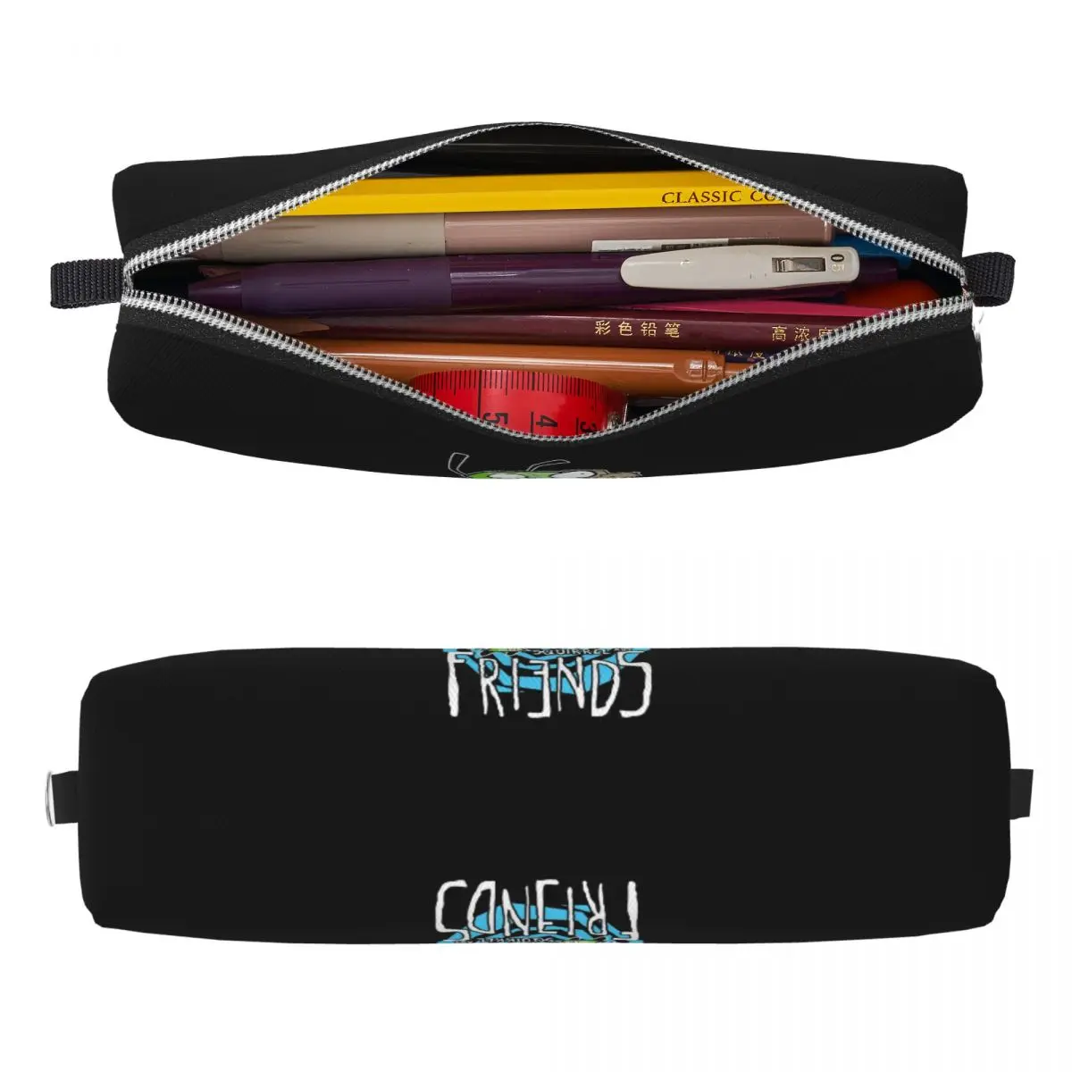 Classic Invaders Zim Cartoon Pencil Cases Pencil Pouch Pen Box for Student Large Storage Pencil Bags Office Zipper Stationery