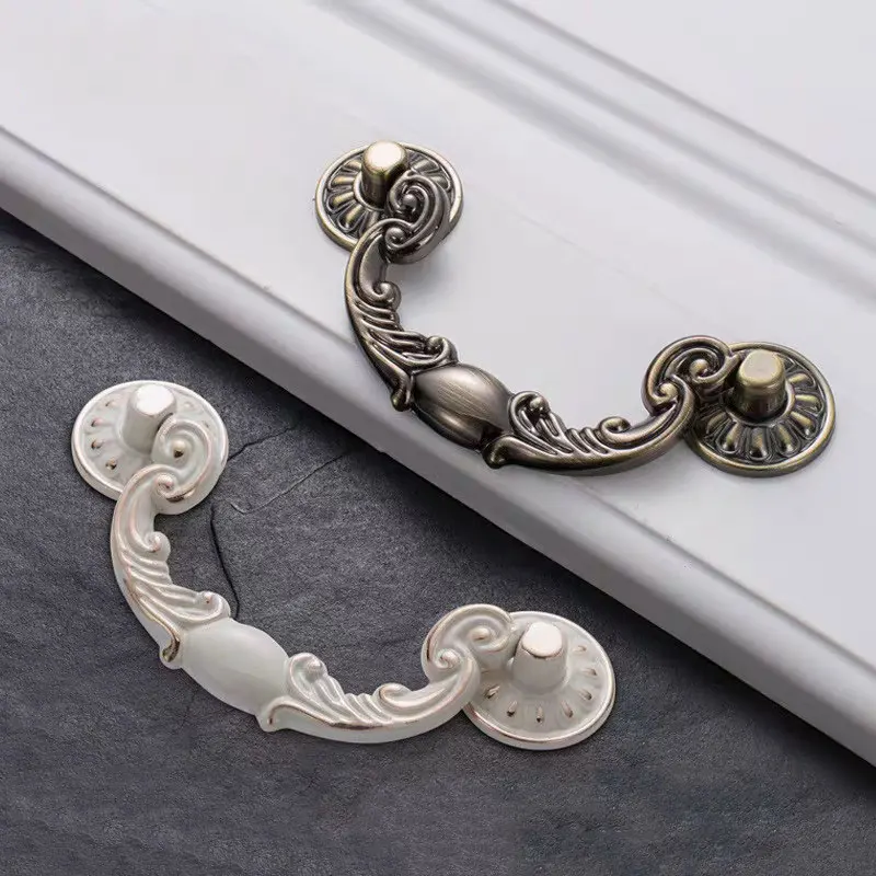 Винтажные ручки для мебели и вертикальные ручки для шкафа цвета слоновой кости, круглые аксессуары для кухни в стиле ретро