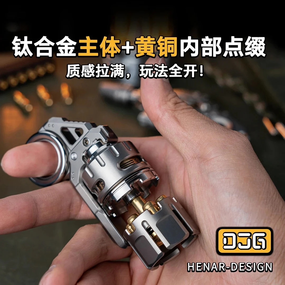 

1PC EDC Stress Relief Toys Titanium Alloy DJG Destroyer Tuning Fork Spinner Egg Aurora Card Pusher