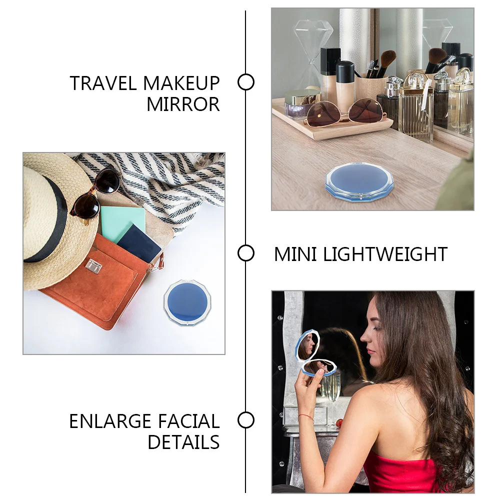 

Small Portable Foldable Compact Mirror Travel Makeup Pocket Magnifying Hand Mirror for Women Hand Mirrors Compact Mirrors