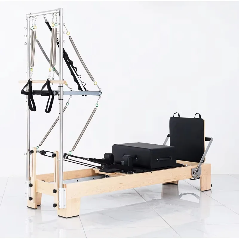 

YTYIN Premium Maple Wood Pilates Reformer with Half Tower & Trapeze | Professional Gym Equipment