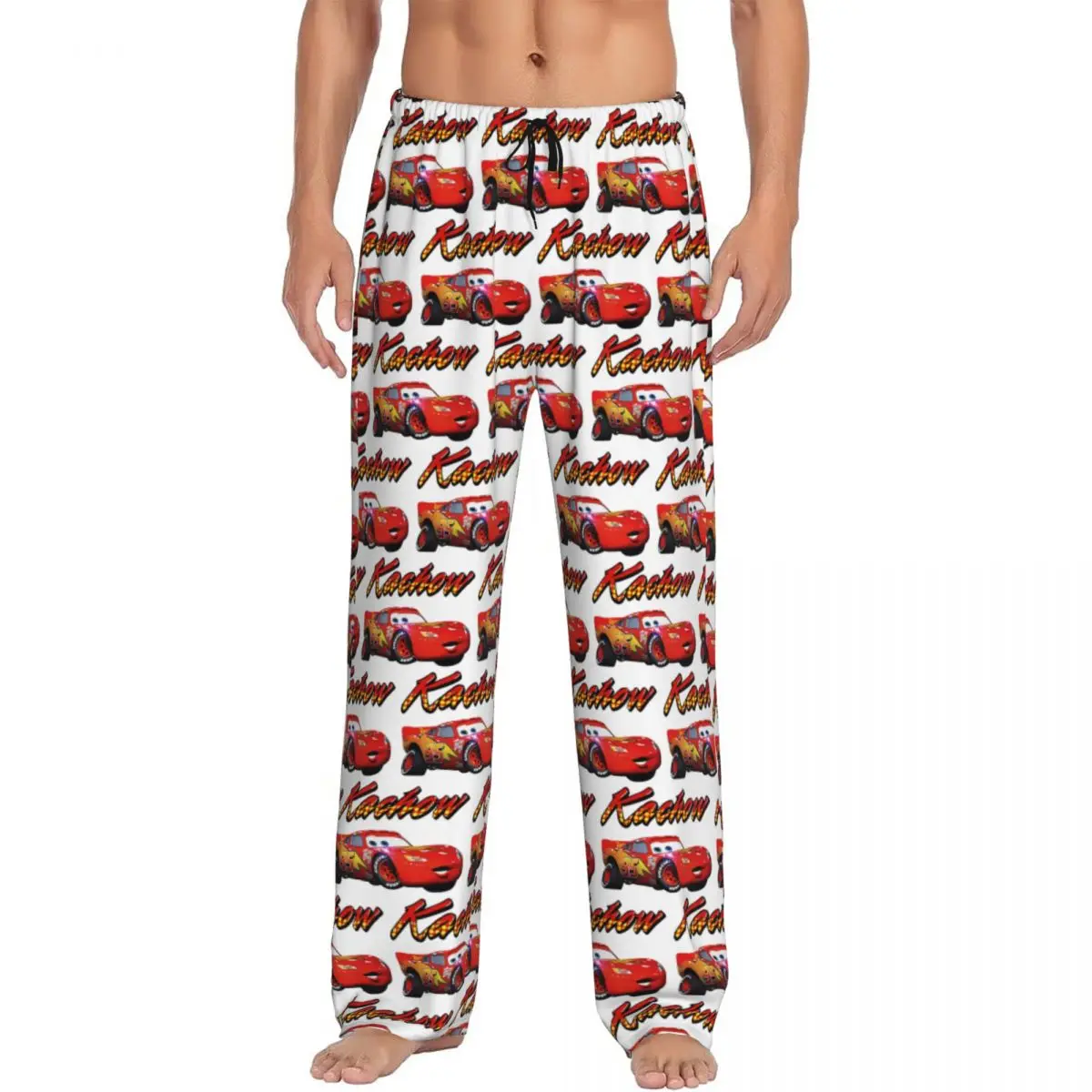 

Custom Lightning Mcqueen Cars Pajama Pants Men Lounge Sleep Drawstring Sleepwear Bottoms with Pockets