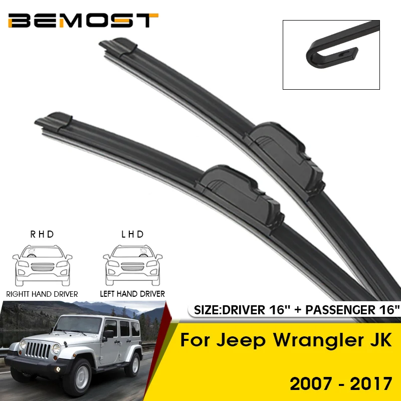 

Car Wiper Blades For Jeep Wrangler JK 2007-2017 Windshield Windscreen Front Window Blades 16"+16" Car Accessories