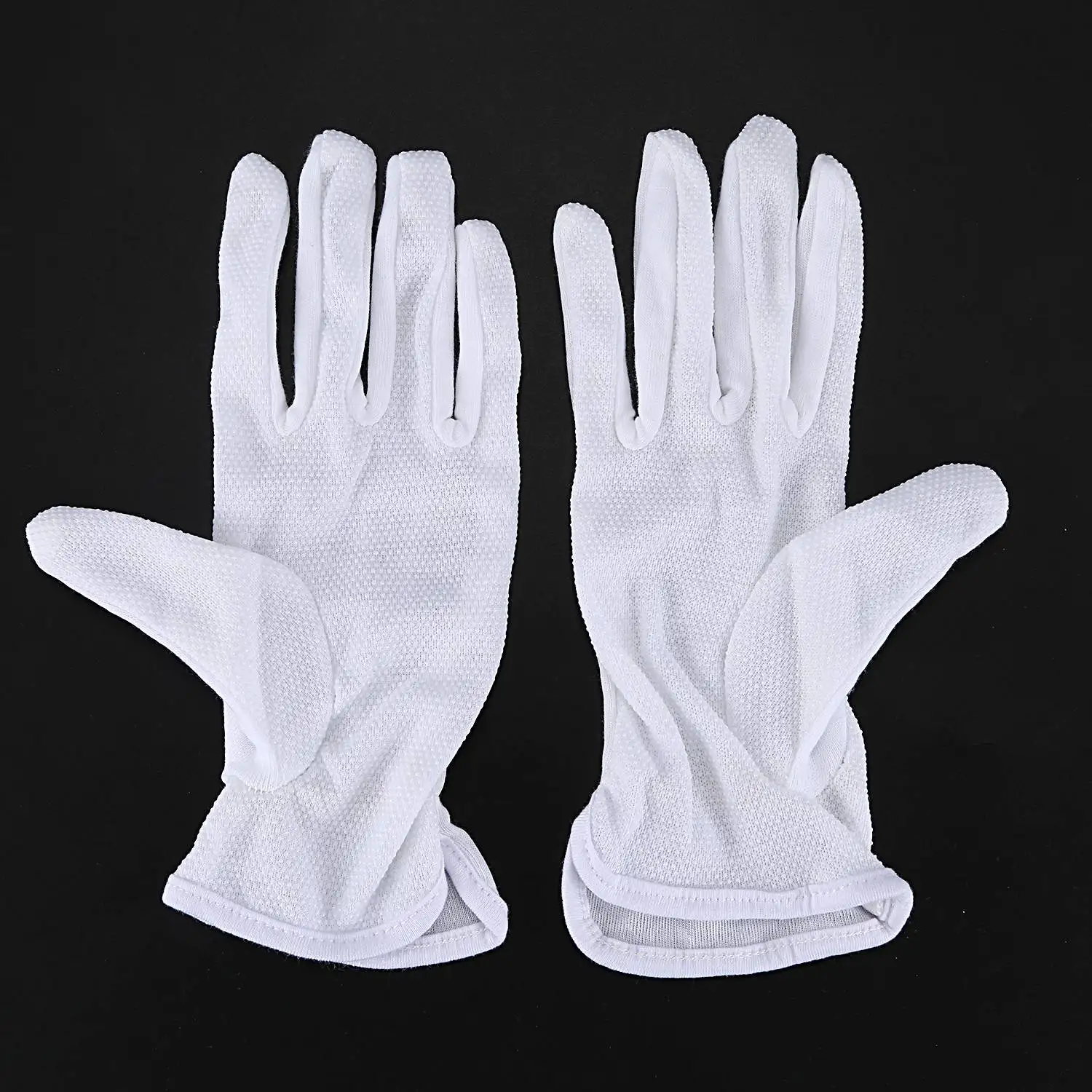 Pair Protective Anti-Slip White Cotton Work Driving Gloves