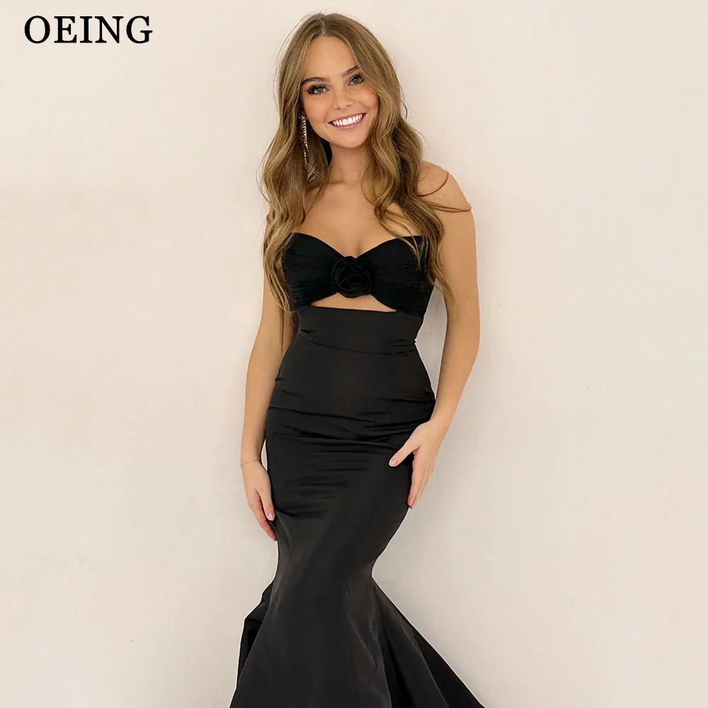 

OEING Sexy Evening Dresses Simple Bow Strapless Trumpet Prom Dress Gowns Formal Occasion Women Wedding Party Vestido De Fiesta