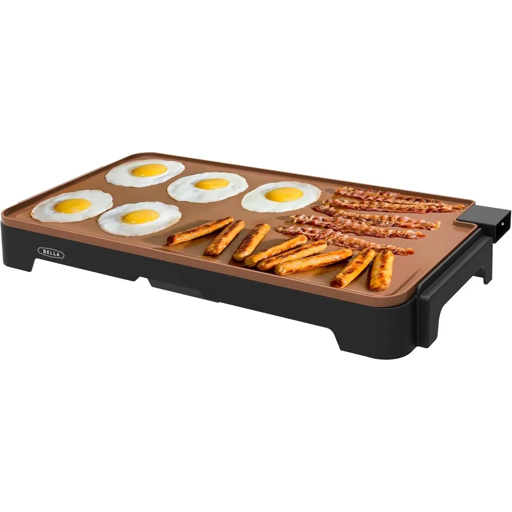 

US Shipping XL Electric Ceramic Titanium Griddle Non-stick Cooktop Large 12x22 Surface for Making 15 Eggs Healthy Eco