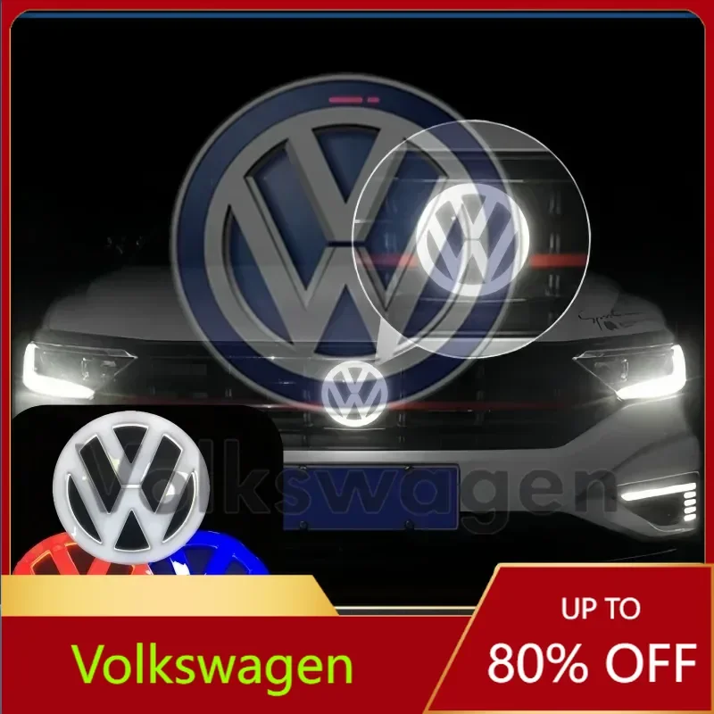 

Car Sticker 2026 New For VOLKSWAGEN VW 4D LED For Volkswagen VW Logo Lamp Front Label Rear Label Applies To Tiguan/Passat/Golf /