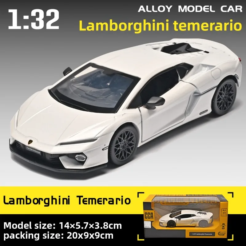 

Коллекционная модель спортивного автомобиля Lamborghini Temerario из сплава, масштаб 1:32, металлическая миниатюра, литая игрушка, подарок на день рождения