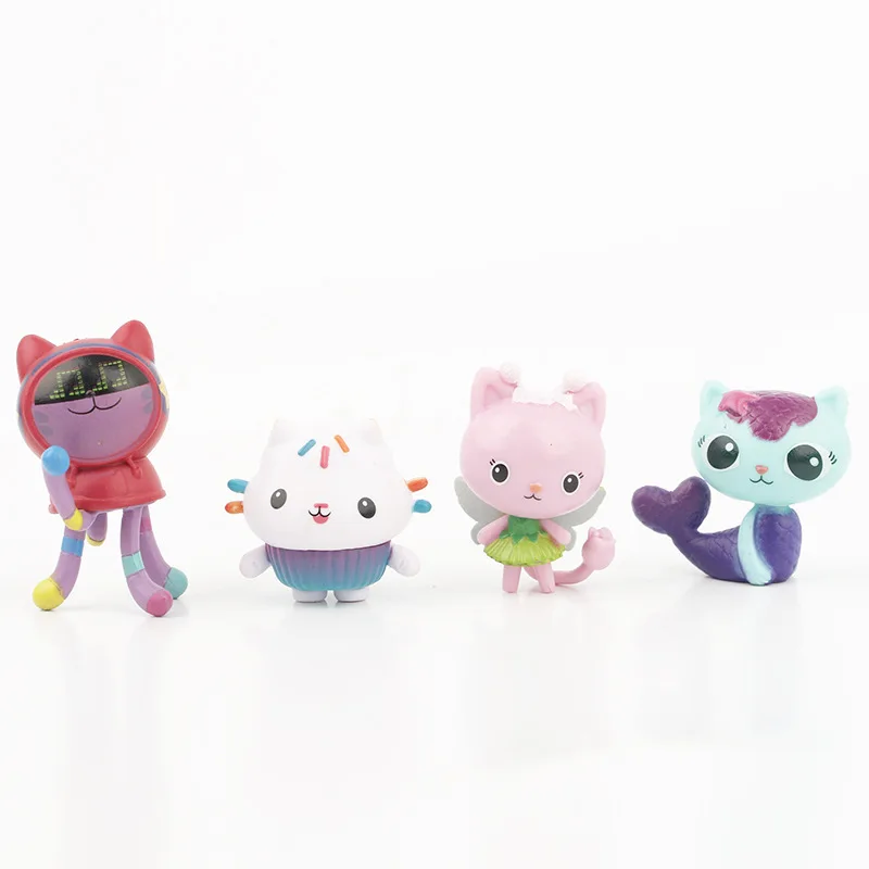 13 pçs gabby casa de bonecas kawaii modelo artesanal figura ação dos desenhos animados anime boneca brinquedos ornamentos chá de bebê meninos meninas presente aniversário