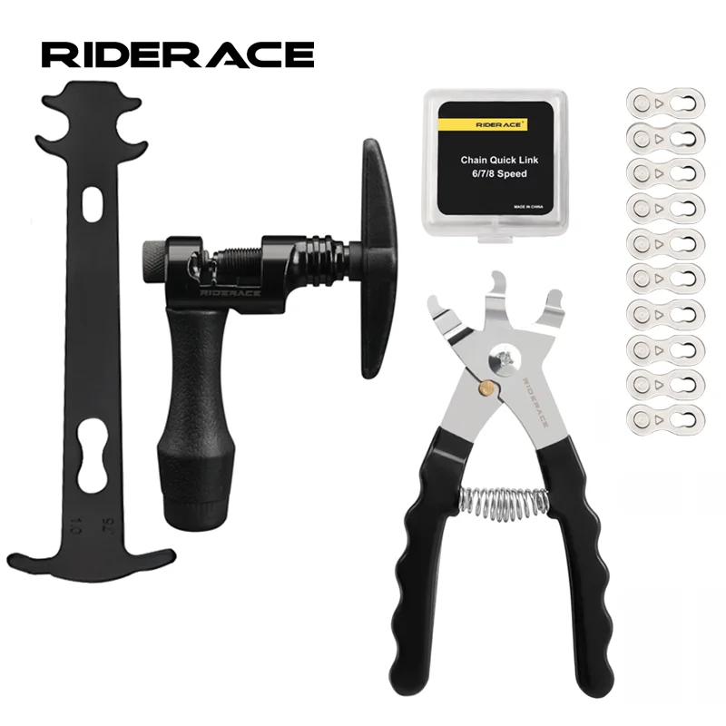 Bicycle Chain Repair Tool Set Bike Chain Quick Link Tool Chain Wear Checker MTB Chain Pin Remover 6/7/8/9/10/11/12S Magic Buckle