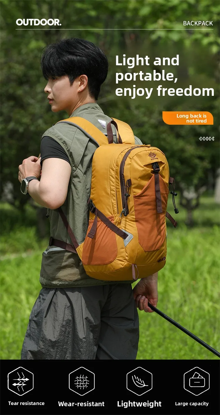 20-35L Outdoor-Wanderrucksack mit großem Fassungsvermögen, Unisex, Camping, Freizeit, Trekking, wasserdichte Sporttasche, City Wildness, Nylon, atmungsaktiv – Detail 1