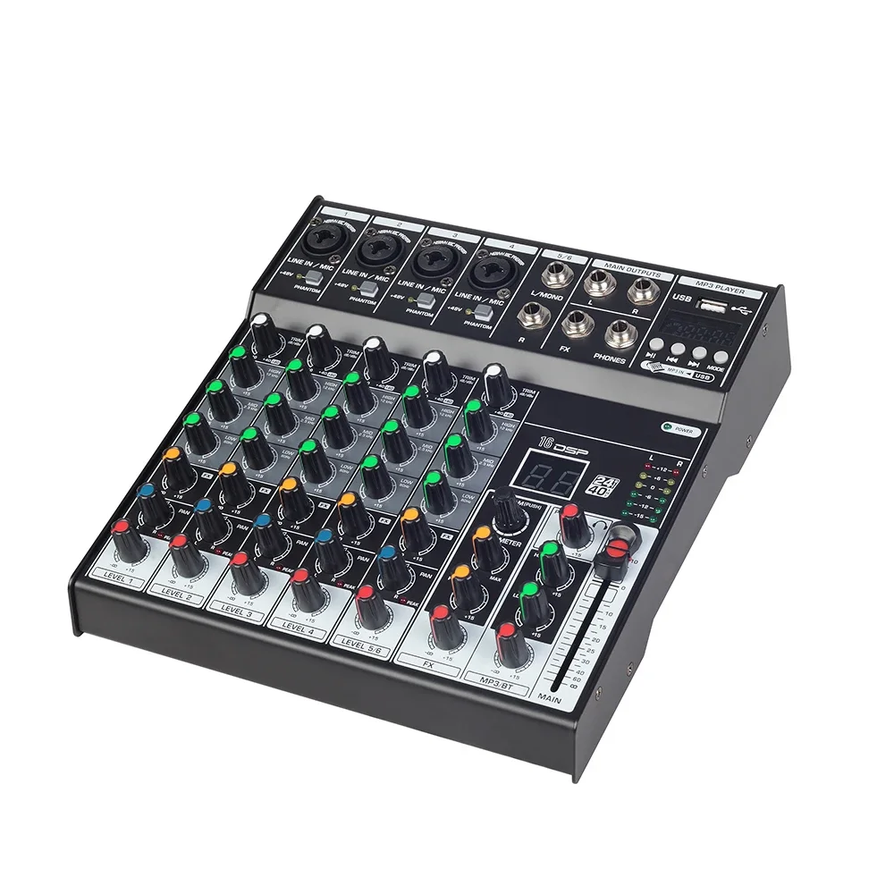 

6 Channels Audio Mixer Mini Sound Mixer Console For Home Recording Studio