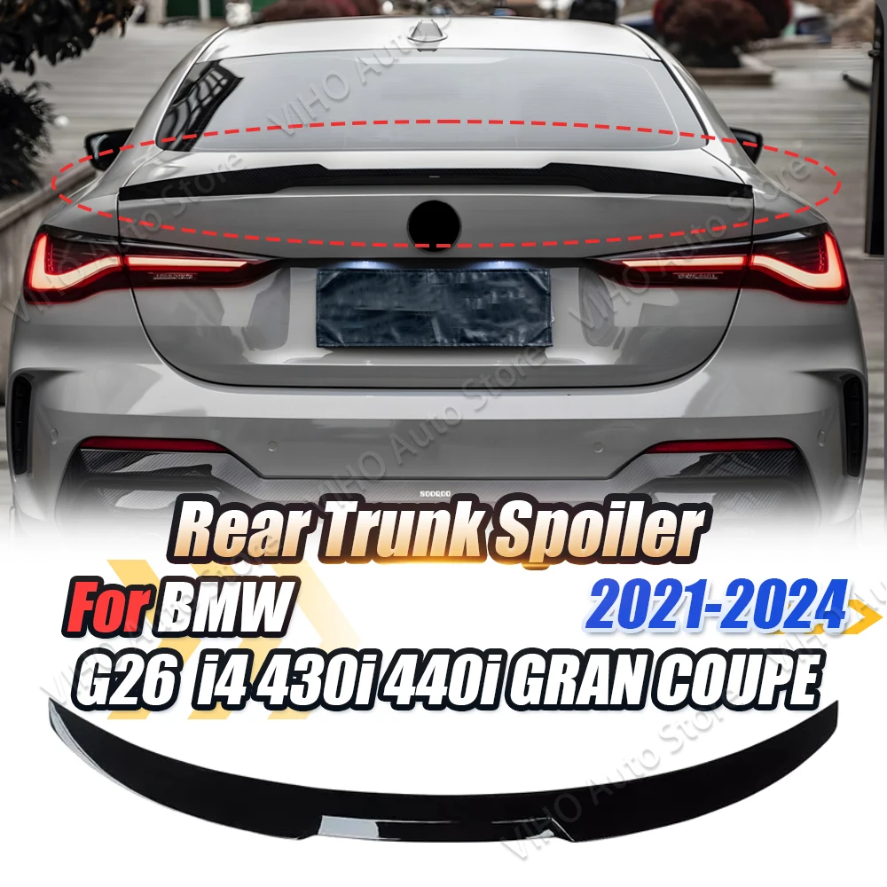 For BMW 4 Series G26 430i 440i M440i I4 Gran Coupe 2021-2024 Body Kit M4 Style Car Rear Roof Trunk Spoiler Tail Wing Boot Lip