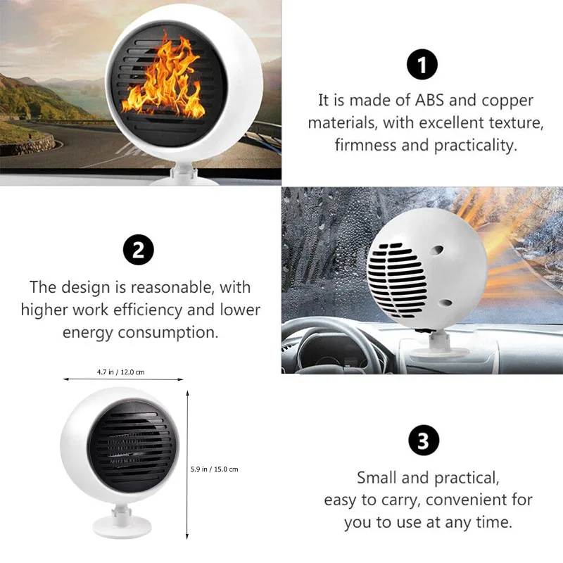 Portable Car Heater Mini Planetary Car Heater 12 High-power Defrosting and Defogging Car Quick HeatingFan Easy To Install