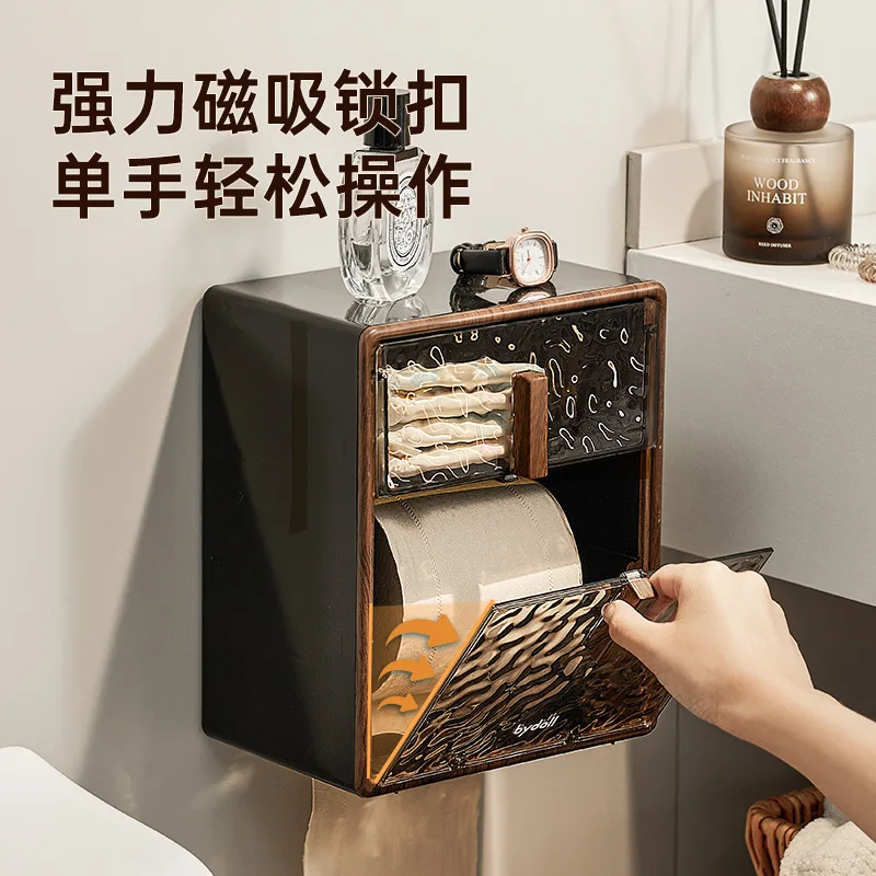 Vintage Toilet Toilet Paper Holders Wall Mounted Paper Box Washcloth Storage Multi Purpose Bathroom Accessories