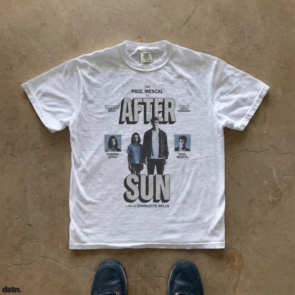 Aftersun Movie Vintage Poster T-shirt A24 Film Tee Graphic Short Sleeve Men's T-shirts for Summer Unisex All-Season