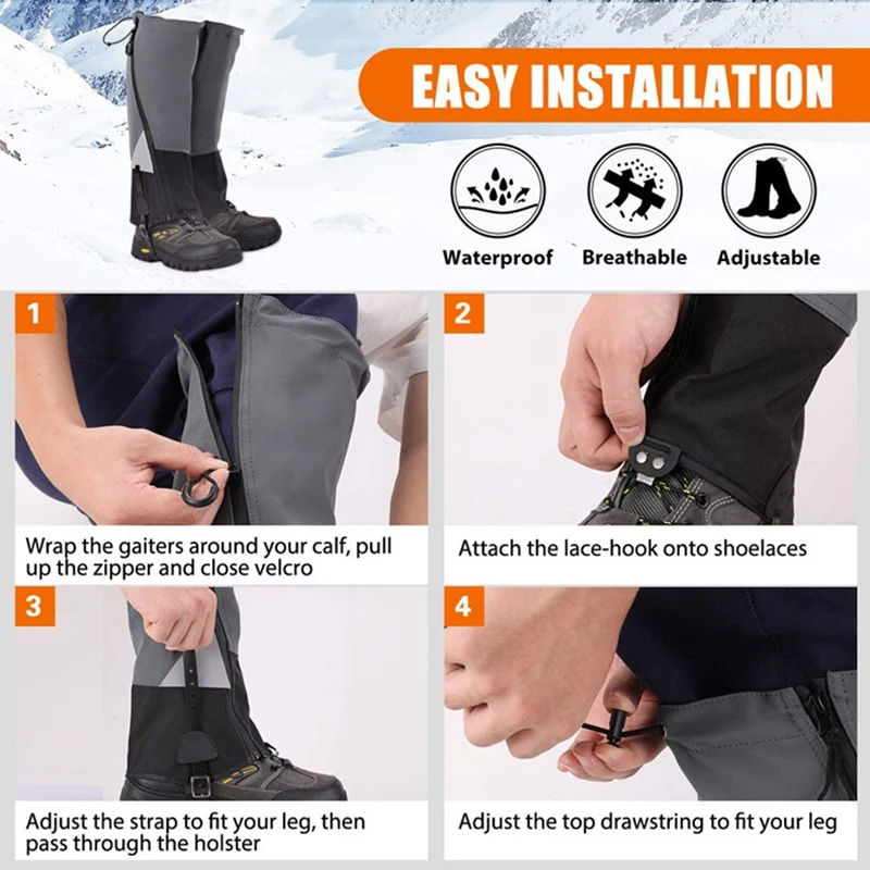 Outdoor Travel Leg Warmers Hiking Leg Gaiter Waterproof Gaiters Hunt Climbing Camping Winter Tourist Snow Foot Cover