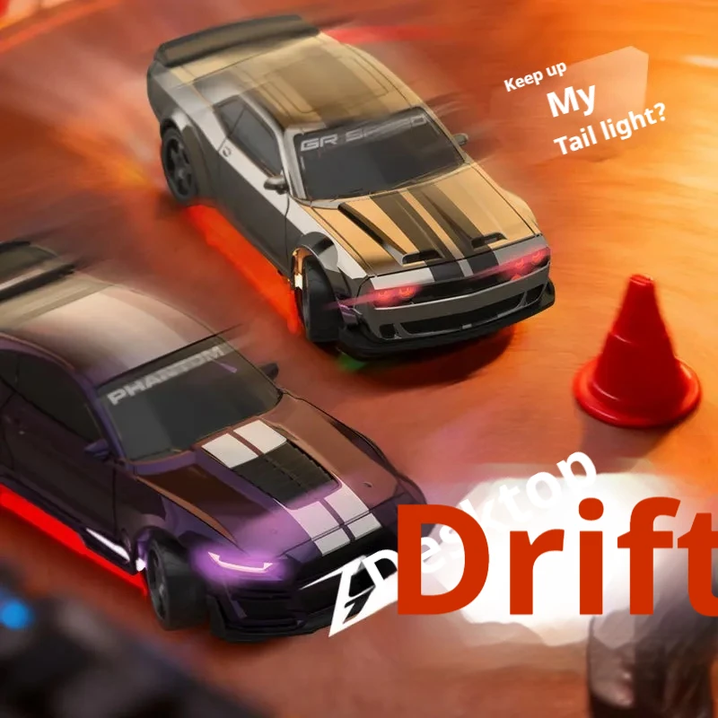 

Full-Scale Proportion RC Car 1:43 High-Speed Four-Wheel Drive Remote Control Desktop GT Toy with Gyro Drift Throttle Steering