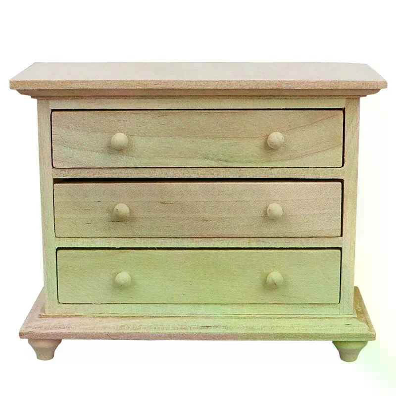 1:12 인형집 미니어처 수납 서랍장 캐비닛 침대 옆 테이블 가구 모델 장식 장난감 인형집 액세서리