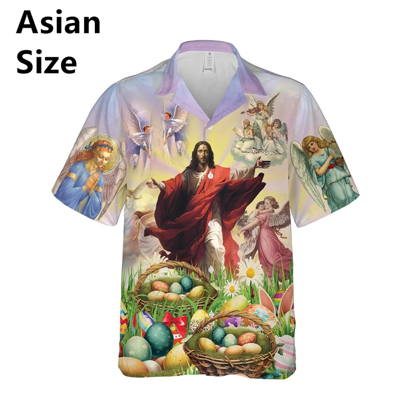 2025 Hawaii Rövid távú Ingujj men's Ing Isten Krisztus Jézus majd sled 3D Nyomtatott Utcai shirts Divat férfiak tops Keresztülhatol Uniszex blusones