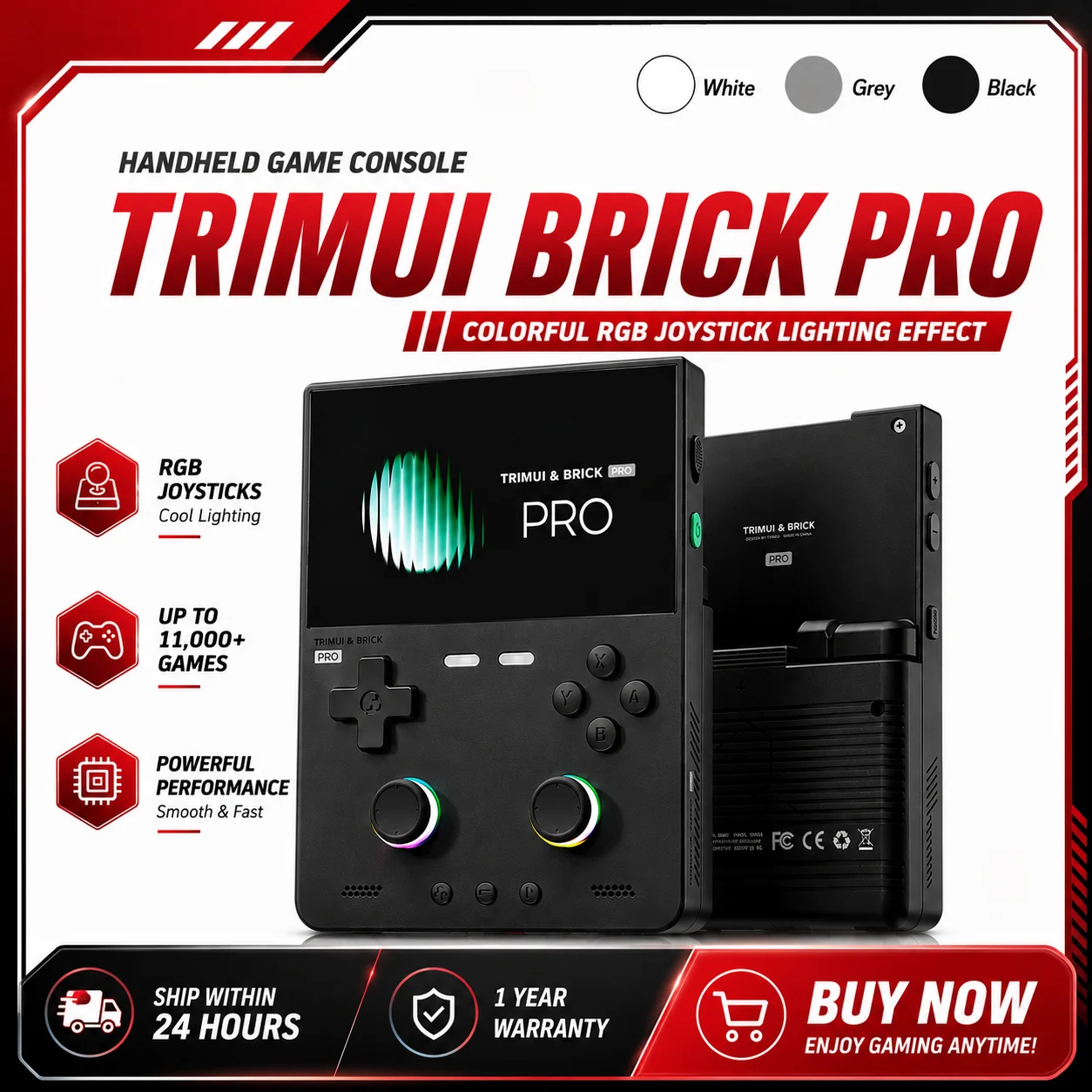 TRIMUIBRICK PRO Handheld Game Players 3.5'' IPS Screen Linux System Onion OS Video Consoles Free Case Gamer Gift Retro Game