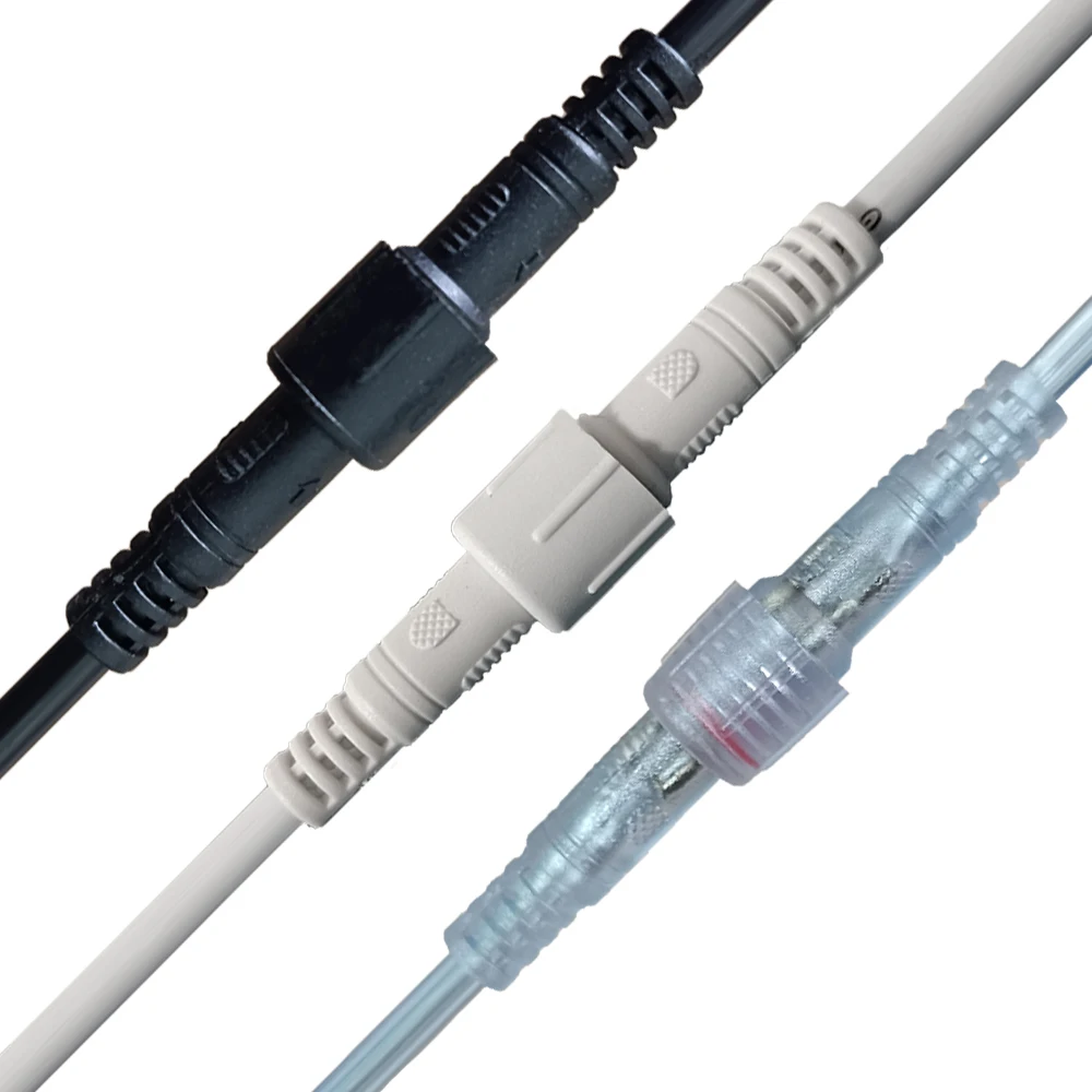 

IP68 22/24AWG DC Male and Female Interface Waterproof Connectors 2-5P Black White Transparent Cable for Led Light Strip 1-50pcs