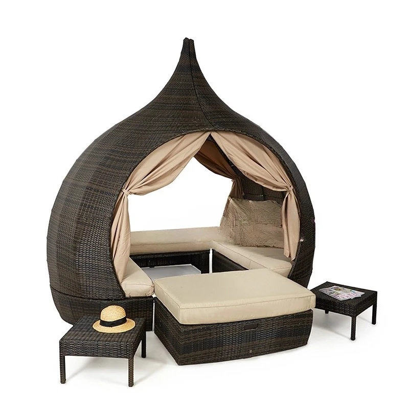 Customizable rattan bed splicing coffee table combination