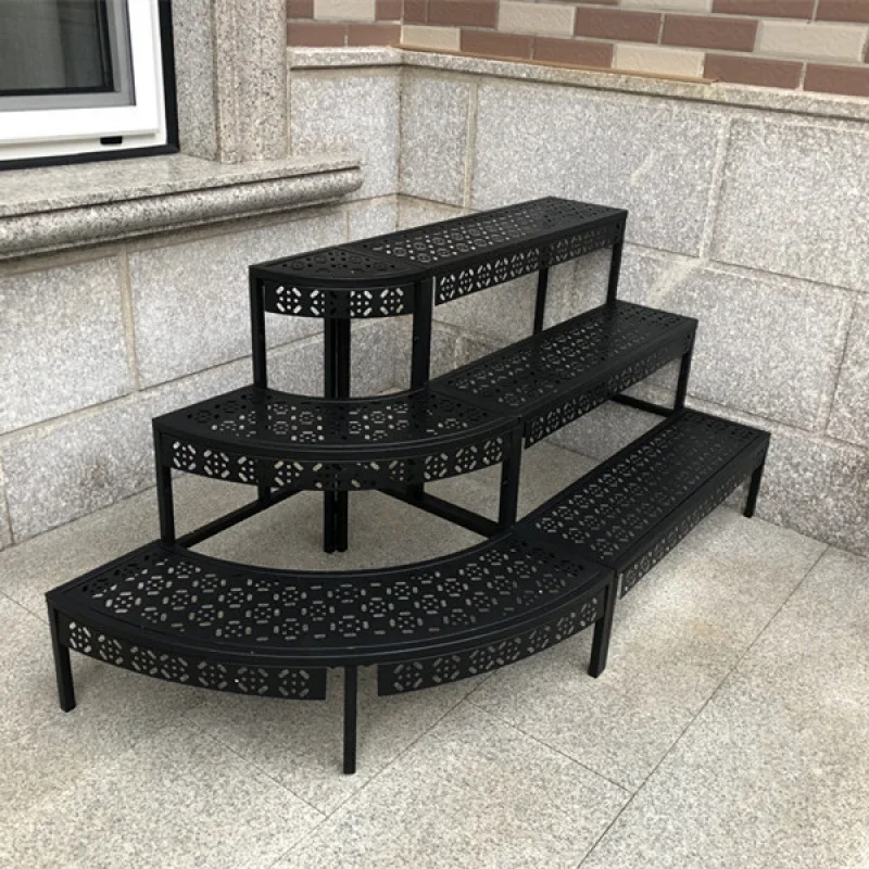 

Storage rack balcony wrought iron staircase floor standing multi story outdoor courtyard window sill succulent flowerpot