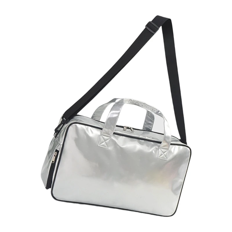 Stylish Travel Shoulder Bag With Organized Compartments For Shoes And Wet Items Water Resistant Fabric Shoulder Bag