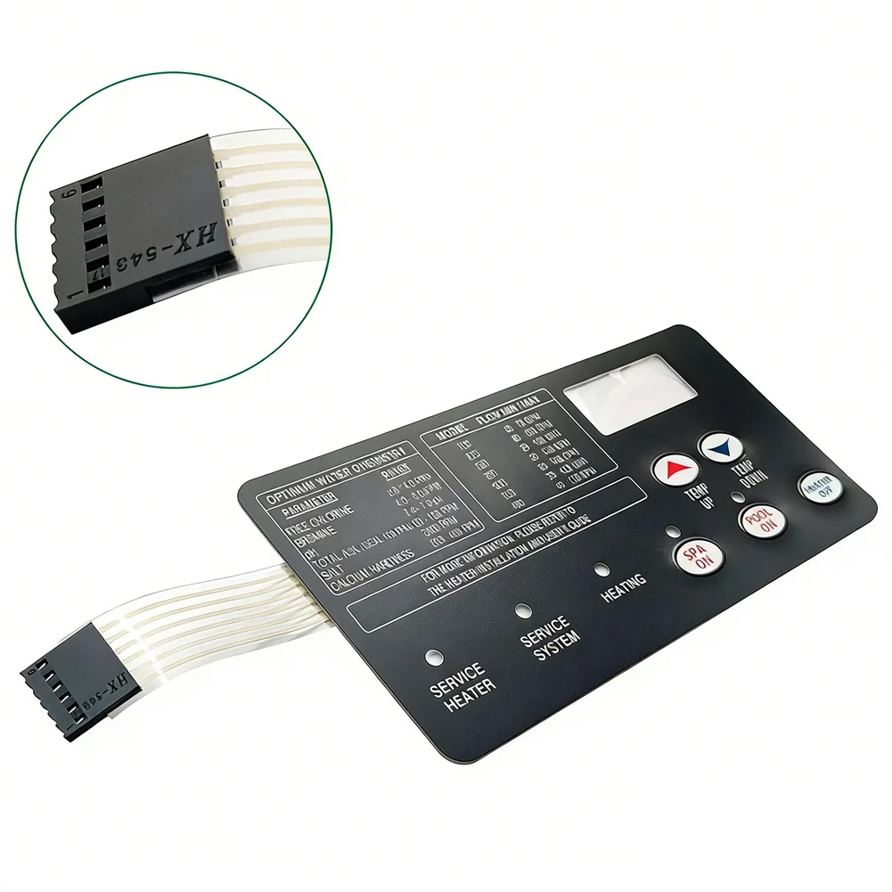 Clavier à membrane noir pour appareils électroménagers, boutons clairement étiquetés, mécanisme de connexion rapide, interaction conviviale pour l'utilisateur