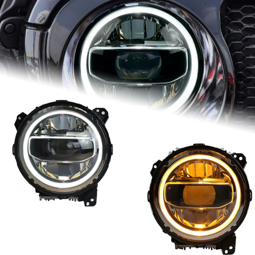 

AKD Head Lamp for Jeep Wrangler LED Headlight 2018-2021 Headlights Wrangler DRL Turn Signal High Beam Angel Eye Projector Lens