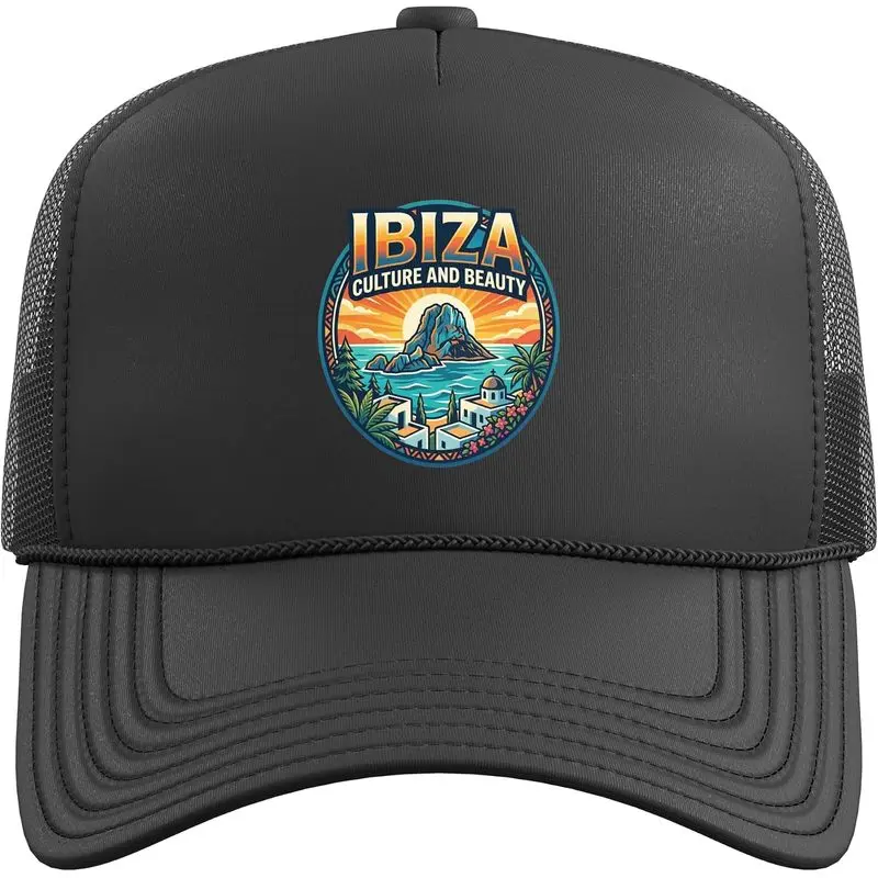 Ibiza Spain Born Bred Trucker Hat with Adjustable Mesh Back