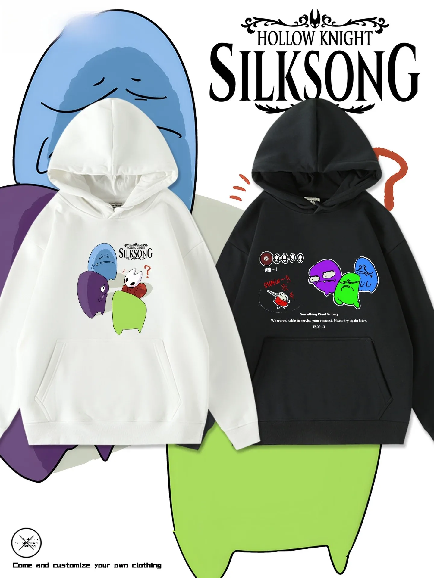 

Hollow Knight Silk Song Fun Quirky Hoodie Fce Lined Casual Men's Clothing Game Printed Sweatirt Youth Trendy Cotton Poly...