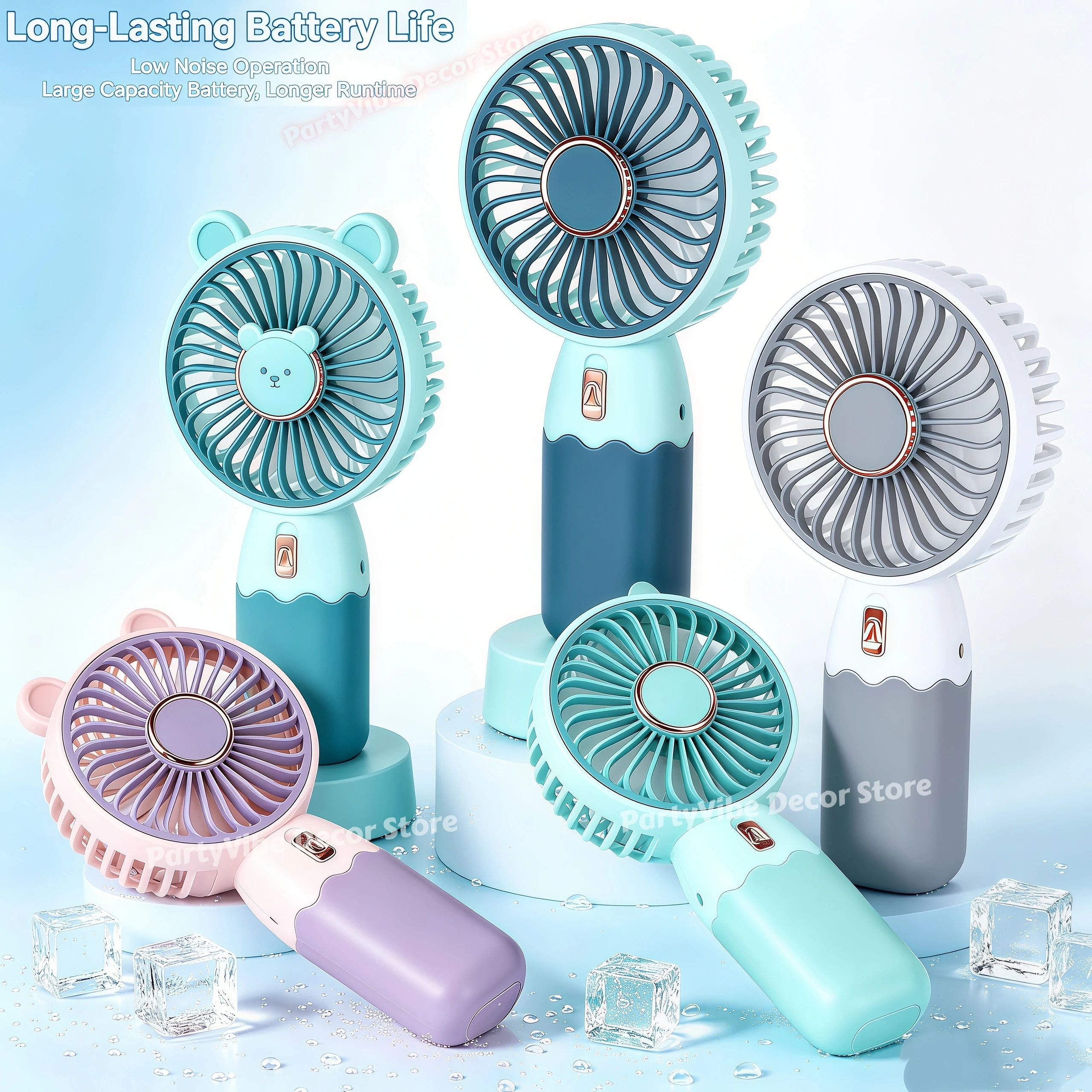 Usb Desk Fan - Mini wentylator elektryczny 2w1, przenośny, ręczny,
