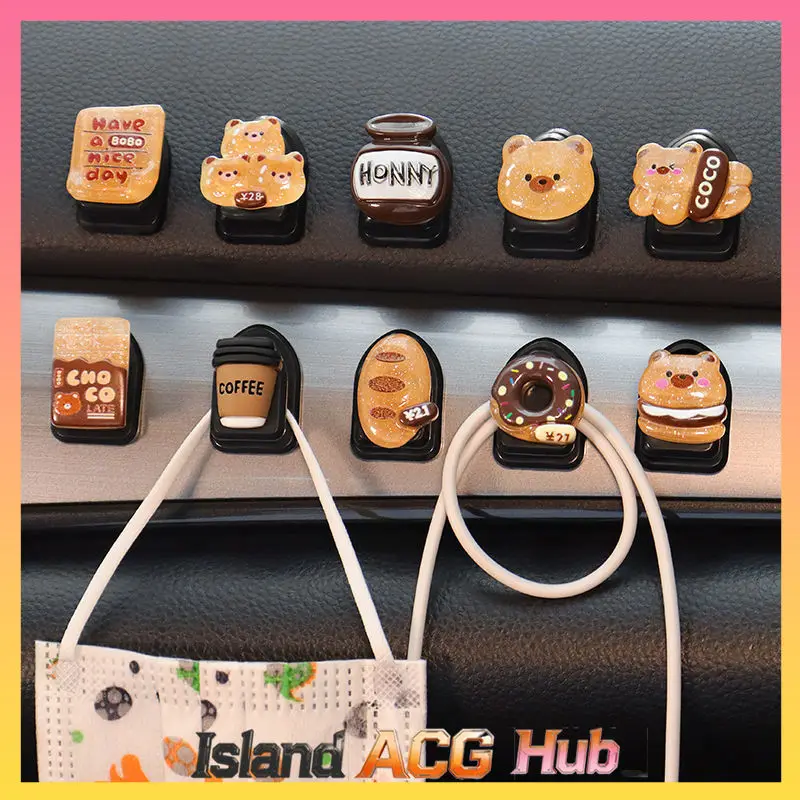 

Adorable Bear Car Hook Self Adhesive Seat Back Organizer for Auto Interior Front Seat Storage Solution Accessory