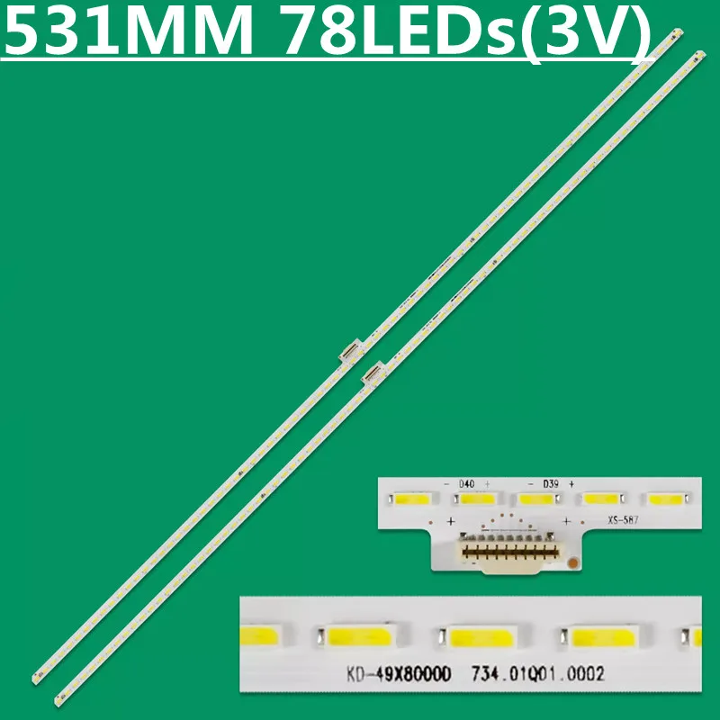 

5TV=10PCS LED Backlight Strip For 056380240101N 734.01Q01.0002 KD-49X8000D