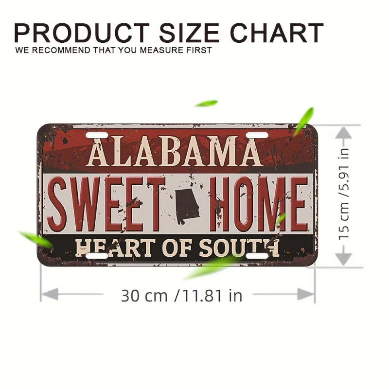 مسطح ثنائي الأبعاد - لافتة معدنية كلاسيكية من الألومنيوم مع طباعة ريفية ثنائية الأبعاد، ديكور صناعي متين مسطح ثنائي الأبعاد #3