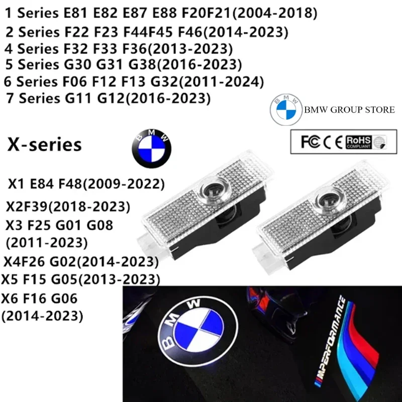 BMW GROUP 2X LED Car HD Door Welcome Light For BMW 1 2 3 4 5 6 7 Z X Series Z4 G11 G30 X1 F48 X2 F39 X3 G01 X4 G02 X5 G05 X6 G06