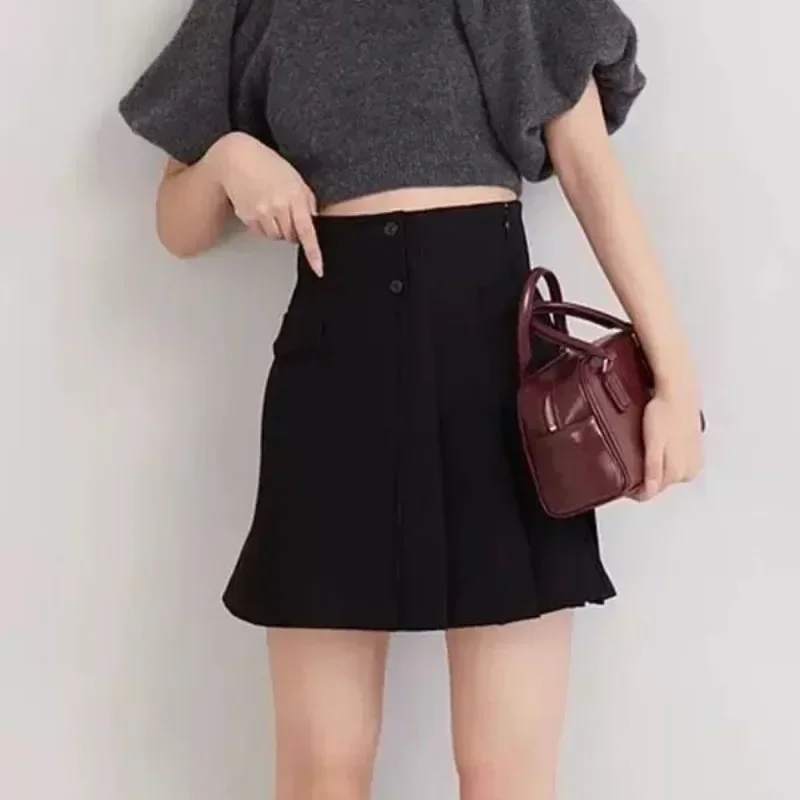 contrast plaid women 2024 faldas High Waist Pleated skirts Japan shorts skirt autumn sweet ropa mujer New A-line falda