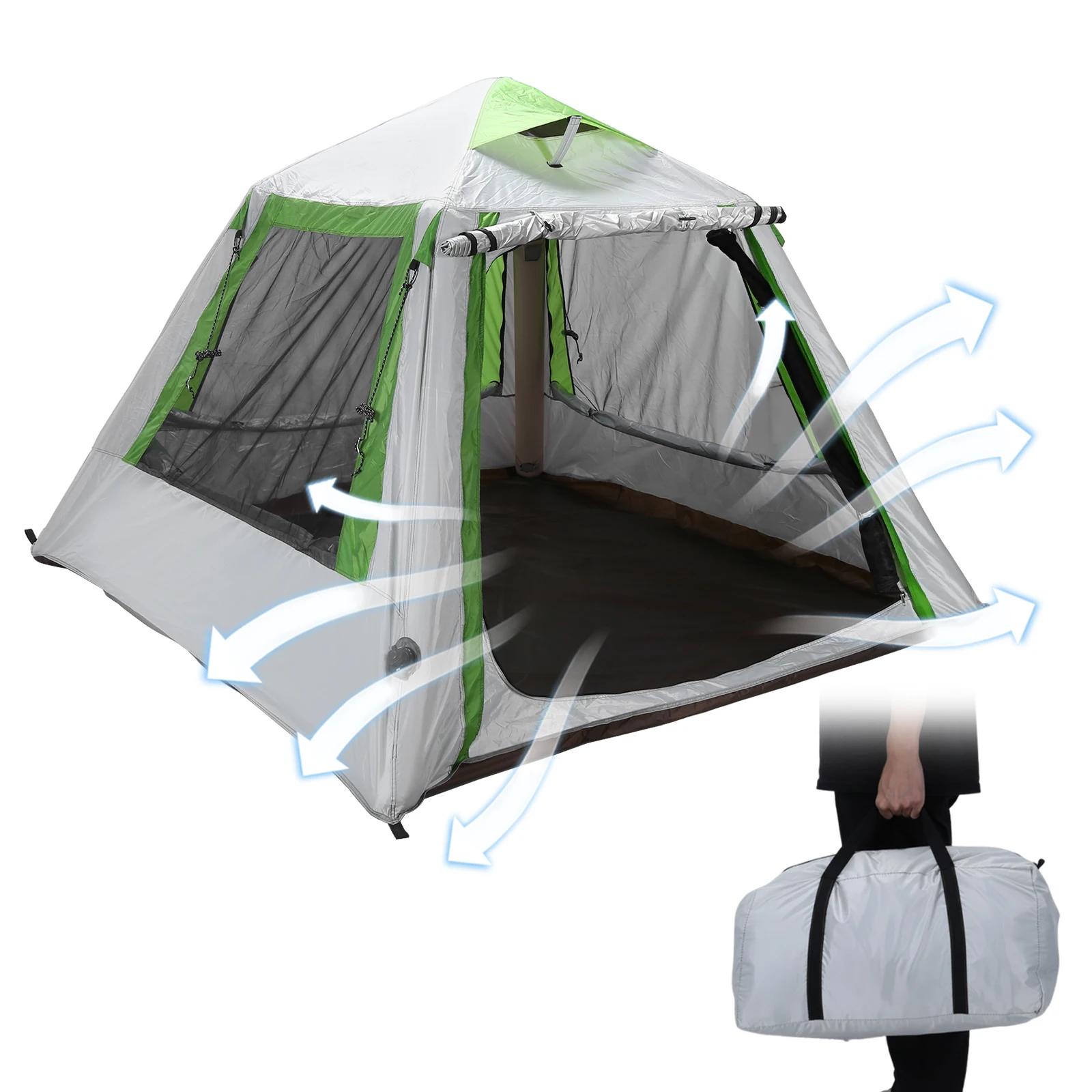 

Camping Tent for 2 Person 3 Person Easy Setup Automatic Inflatable Camping Tent Oxford Waterproof Pop Up Tent for Hiking