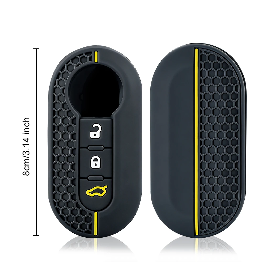 3 Buttons Silicone Car Remote Key Case Cover Shell Holder For Fiat Abarth 500 595 124 Spider Ducato Panda Tipo Bravo Accessories view 6