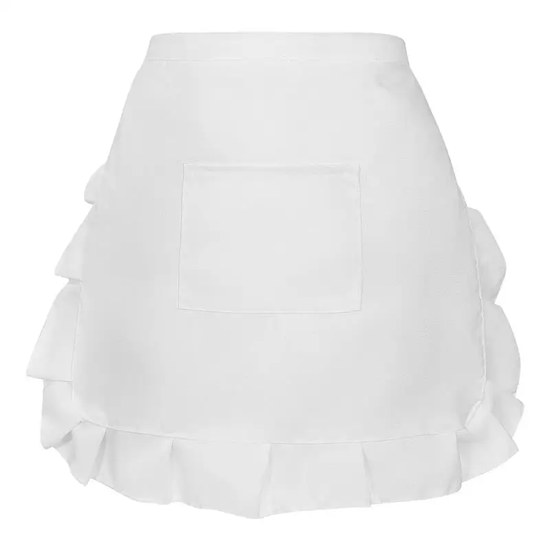 

Apron Aprons White Kids Apron Half Pockets White Apron Waist Waist Cooking Kitchen Cute Servant Server Costume Ruffles Retro