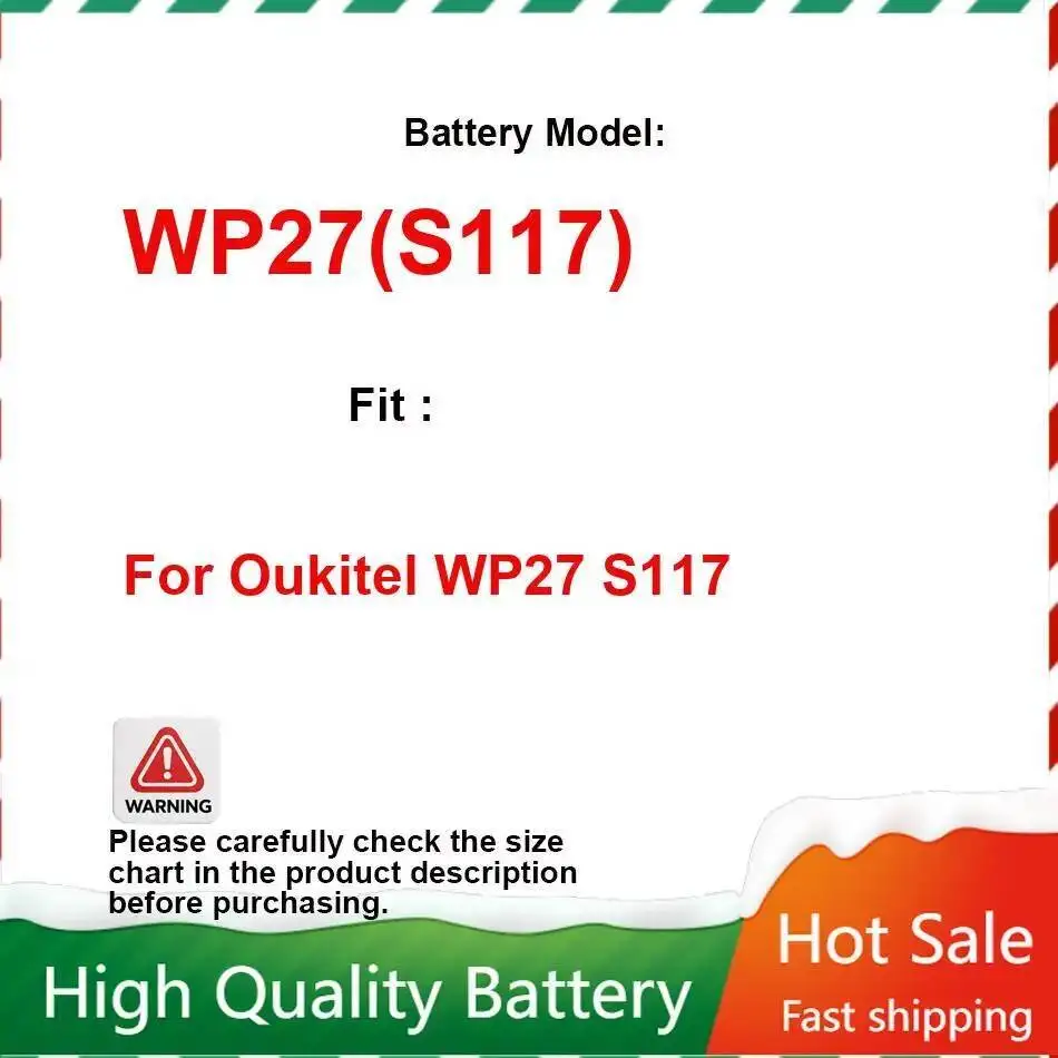 

Аккумулятор мобильного телефона емкостью 8500 мАч для Oukitel WP27 S117, надежная замена