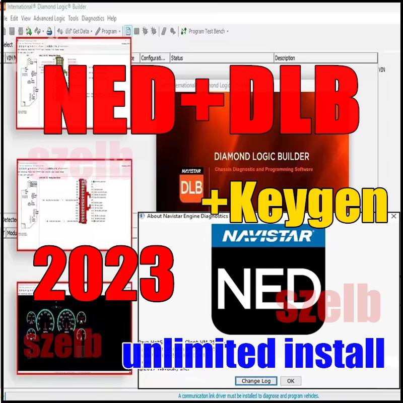 NED 2023+DLB 2023 Navistar Engine Diagnostics and Diamond Logic Builder DataBase with Unlimited keygen Remote Install help