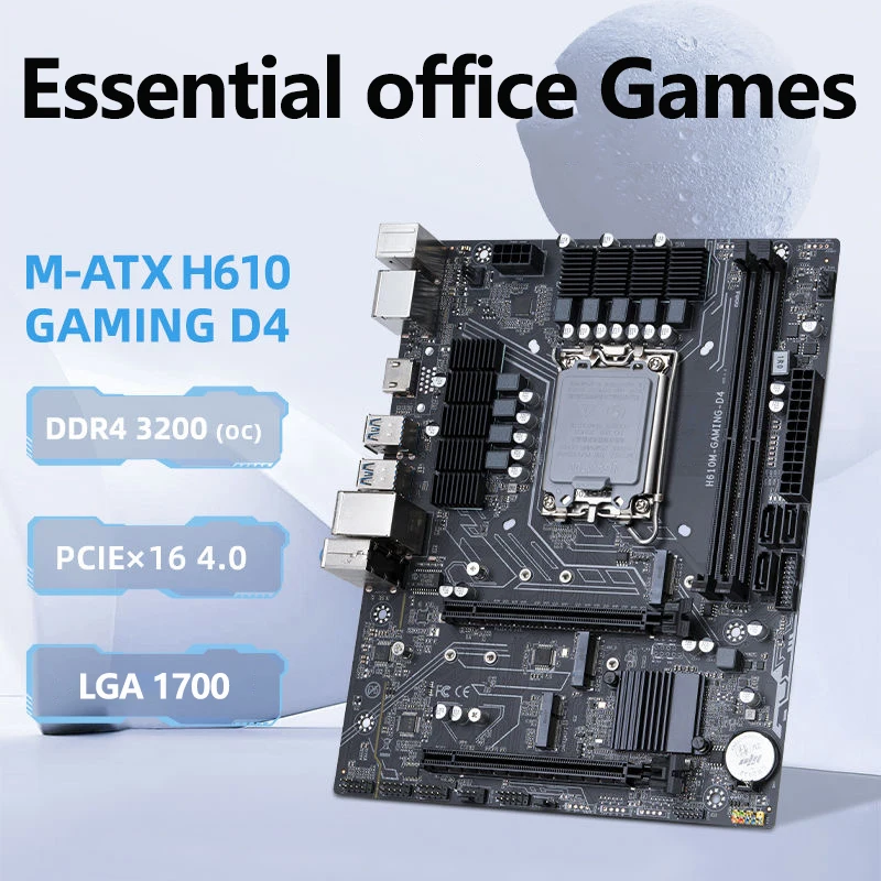 

H610 GAMING Motherboard LGA1700 DDR4 Computer desktop supports 12th and 13th generations i3i5i7i9