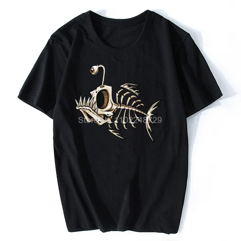 

T-shirt Skull Deep Sea Fish 100 % Coton Imprimé Col À Manches Courtes T-shirt Pour Hommes Streetwear