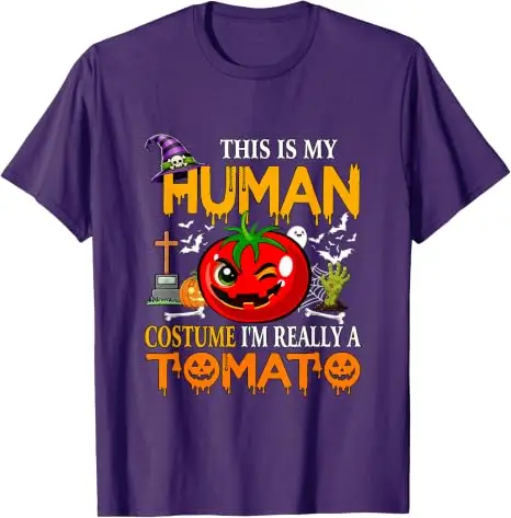 Lustiges Scherz-Kostüm „Ich bin wirklich eine Tomate“ Halloween-Lebensmittel-T-Shirt Y2k Witz Sarkastisches Persönlichkeits-Sprüch-T-Shirt Weiches Baumwoll-Outfit – Detail 17