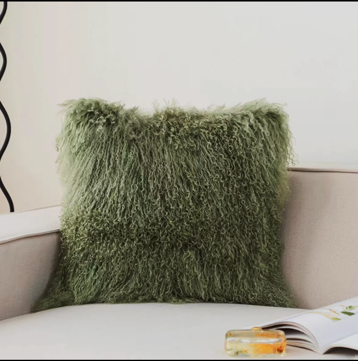 Free Shipping CX-D-04 Sofa Fur Pillow Cover Home Decoration Mongolian Lamb Fur Cushion