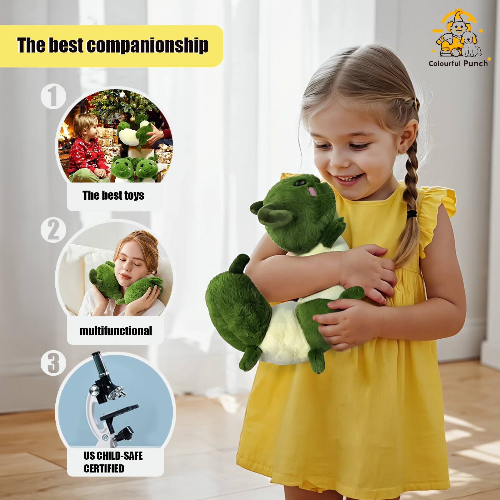 Peluche con protezione per il collo Caterpillar, giocattolo compagno interattivo per bambini piccoli e neonati